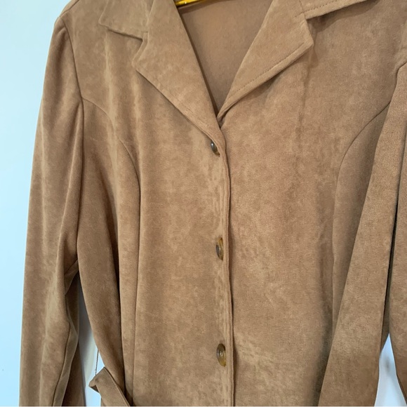 Briggs New York Faux Suede Jacket Lightweight Light Brown/Tan Size 12 - Picture 3 of 5
